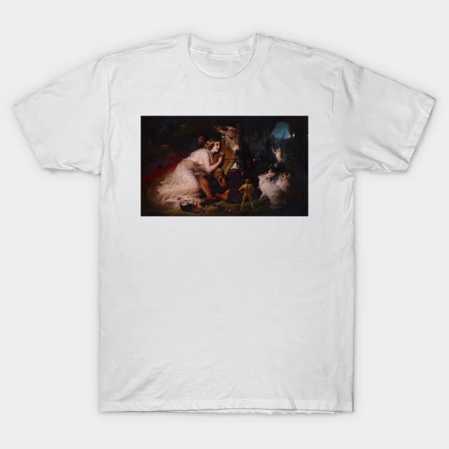 Titania and Bottom, A Scene from a Midsummer Nights Dream by Edwin Landseer T-Shirt by wildtribe